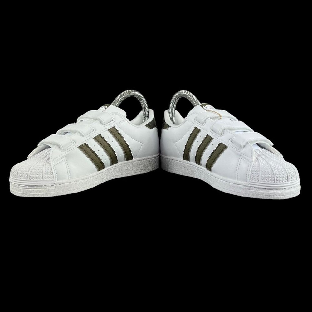 Adidas Superstar CF C White Olive Camo Shoes HQ4285 Youth Sizes 11 - 3 - Picture 8 of 9